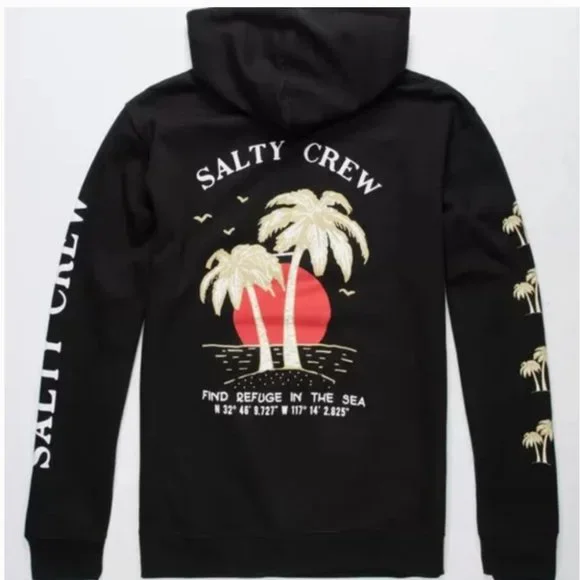 SALTY CREW Sweatshirt Twin Palms Mens Hoodie Sz Small